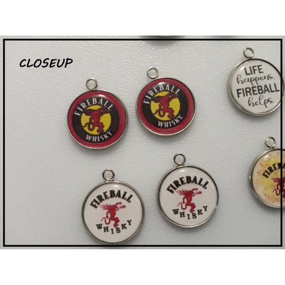 NEW Fireball Whiskey Party Fun Interchangeable Charm Earrings- 5 Pairs in Set - Picture 5 of 8